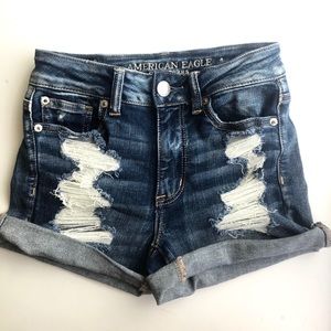 American eagle ripped jean shorts